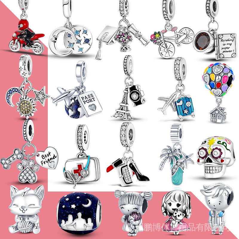 2022 new design plata charms of the original 925 charm fits original brand bracelet silver color female pendant jewelry
