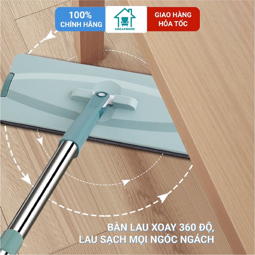 Bộ chổi lau nhà tự vắt thông minh, Bộ lau nhà đầu xoay 360 độ BLN-R1 (Tặng thêm 1 bông lau)