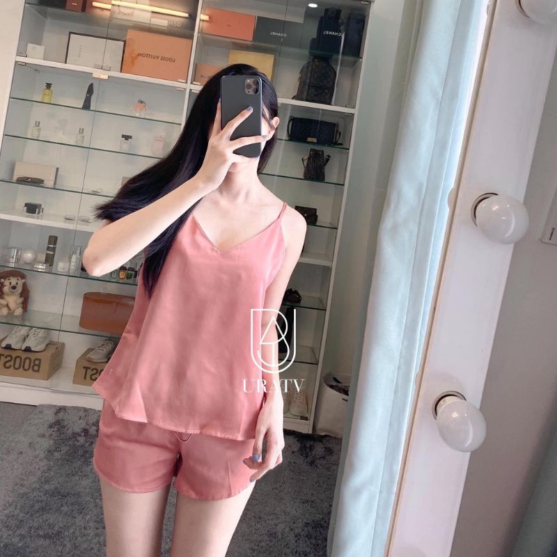 Bộ ngủ lụa 2 dây