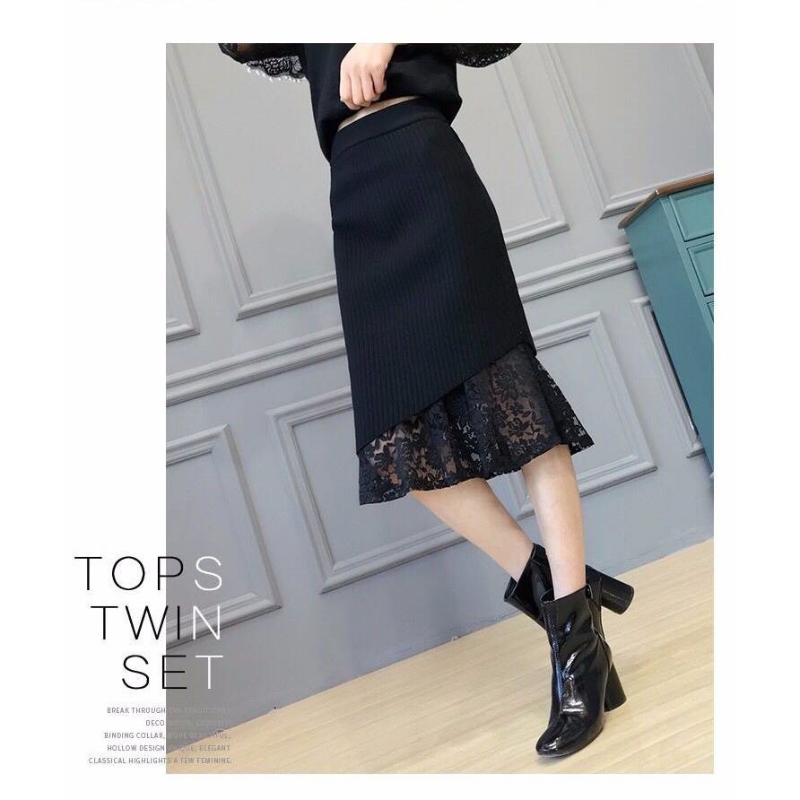 Chân váy len dài váy ren đuôi cá chất đẹp | BigBuy360 - bigbuy360.vn