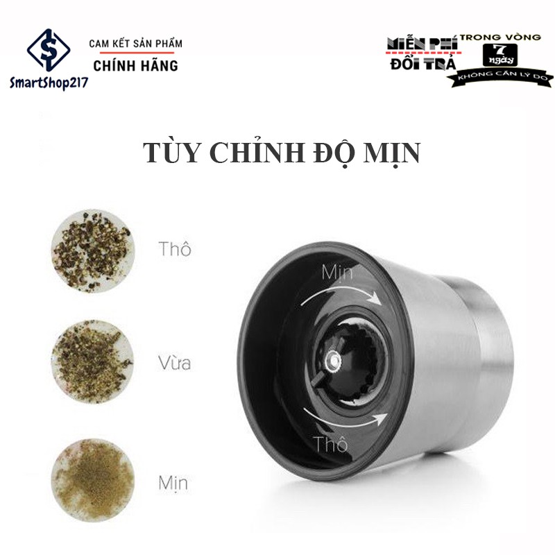 Lọ Xay Tiêu Cầm Tay INOX 304 Cao Cấp