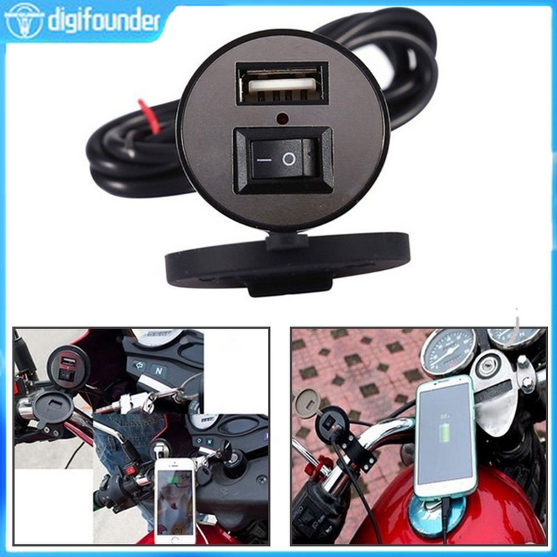Bộ sạc điện thoại USB 12V 1.5A chống nước cho xe máy
