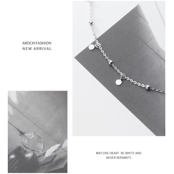 Dây chuyền bạc Ý s925 trái tim nhỏ tua rua D7041 - AROCH Jewelry