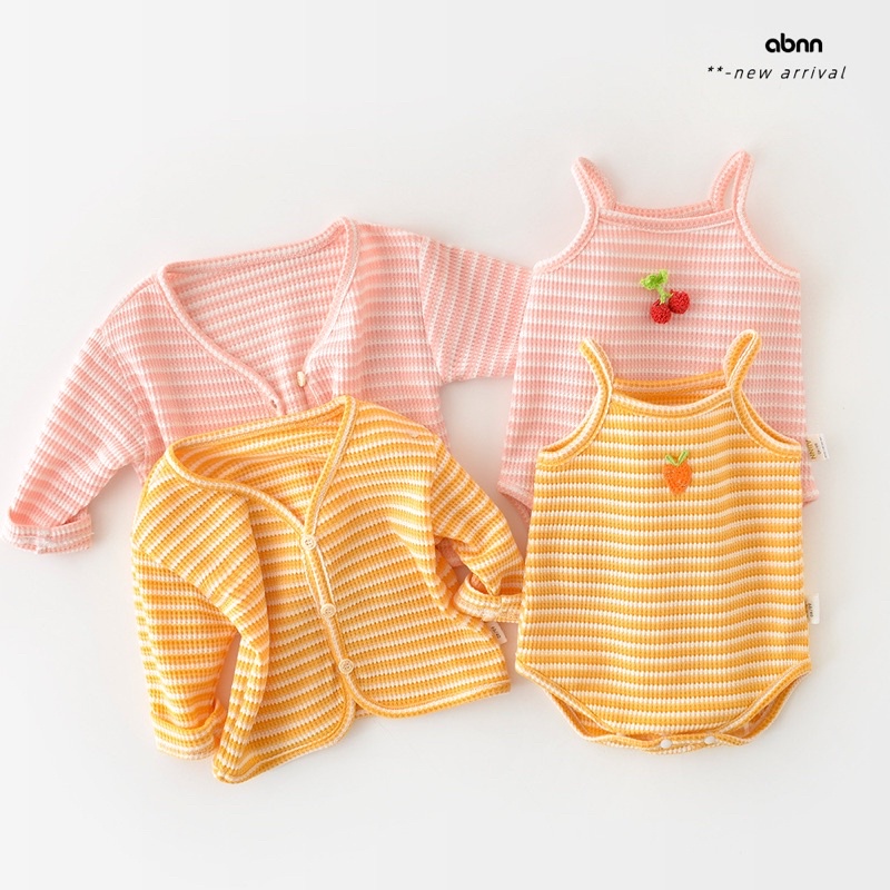 Quần áo trẻ em_Set áo khoác ngoài kèm body 2 dây xinh xắn cho bé gái