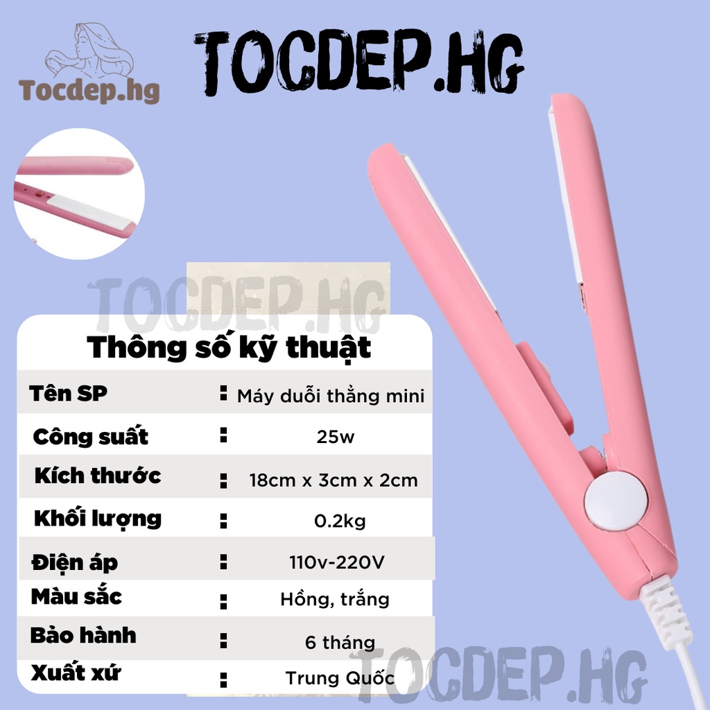 Máy duỗi tóc mini ép tóc thẳng uốn cụp làm xoăn, máy dập xù mini bấm xù tóc- Tocdep.HG