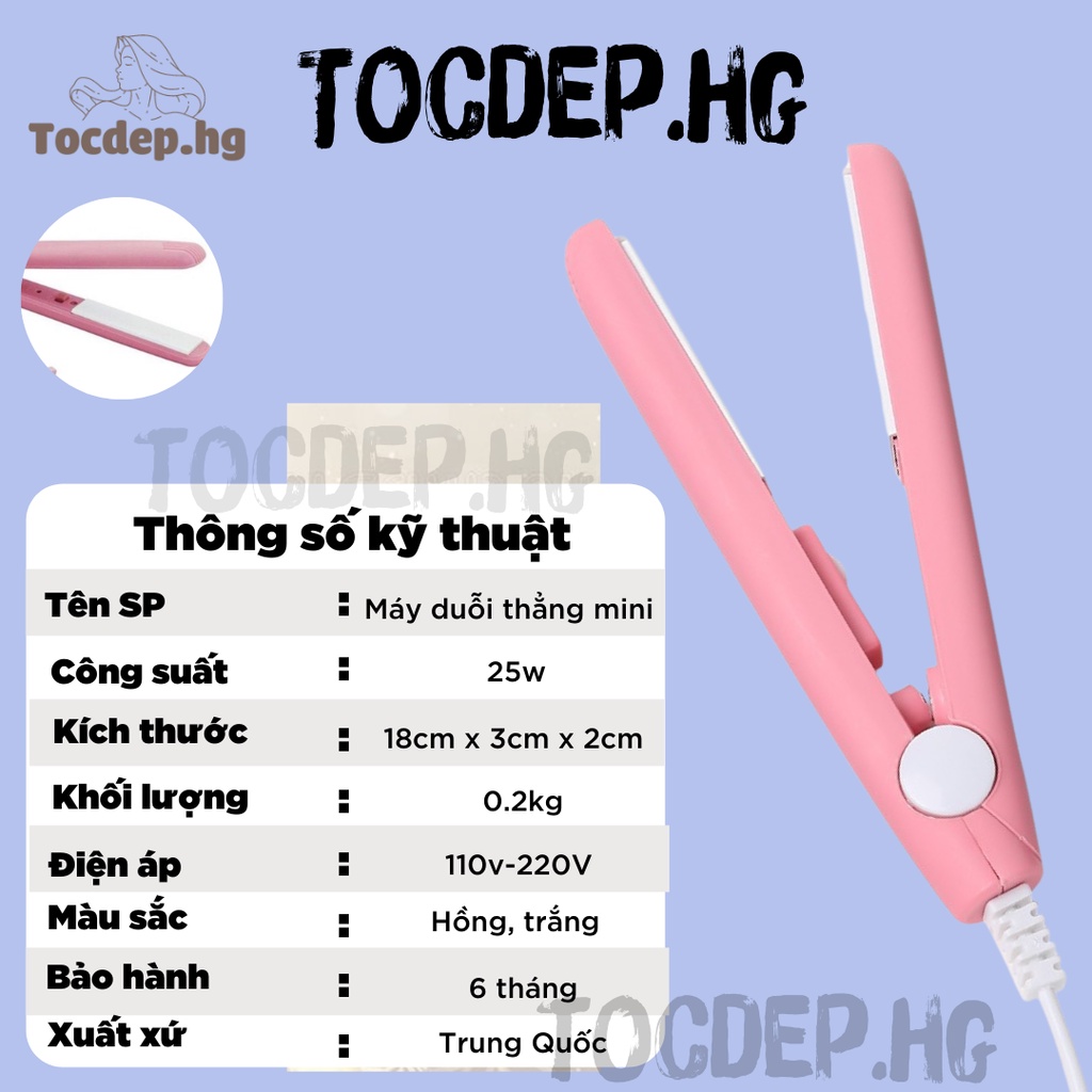 Máy duỗi tóc mini ép tóc thẳng uốn cụp làm xoăn, máy dập xù mini bấm xù tóc- Tocdep.HG