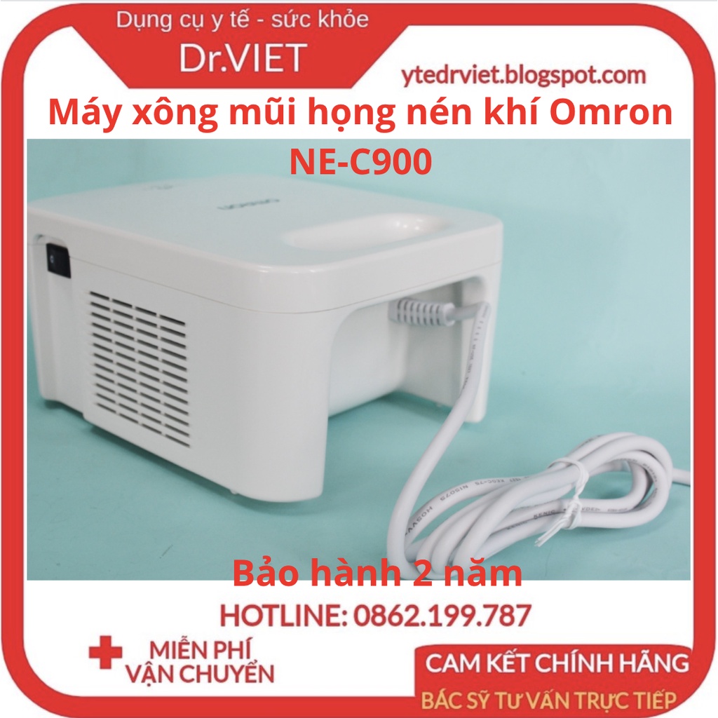 [Chính hãng] Máy xông mũi họng nén khí Omron NE-C900 - Giảm các bệnh về hô hấp,an toàn cho mọi lứa tuổi - Drviet