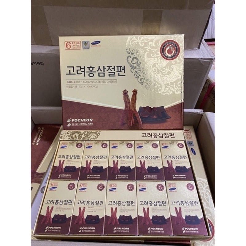 [Date 2025]Sâm Lát Thái Lát Tẩm Mật Ong Hàn Quốc Pocheon 200g hộp 10 gói