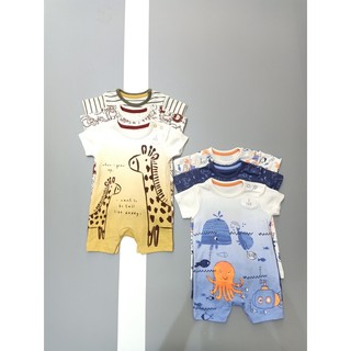 Set 3 body bé trai Geoger hai mầu size 0-18 tháng