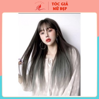 Tóc giả nữ cả đầu 🤪FREESHIP🤪 Tóc giả nguyên đầu cúp omber tím