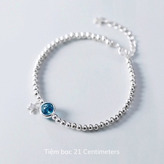 Lắc tay bạc Blue Sapphire Lắc tay Tiệm bạc 21Centimeters