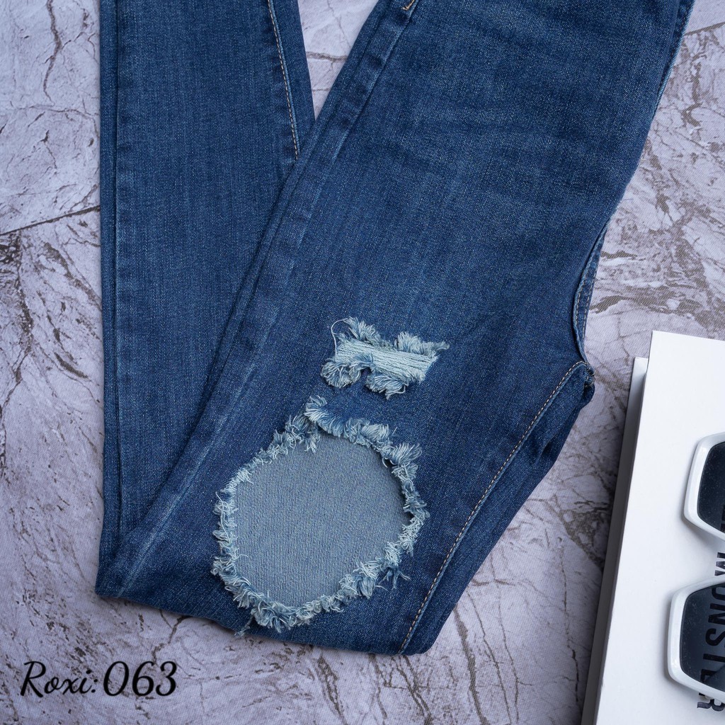 Quần Jean Dài Skinny Co Giãn Tốt Loang Màu Trơn Cá Tính
