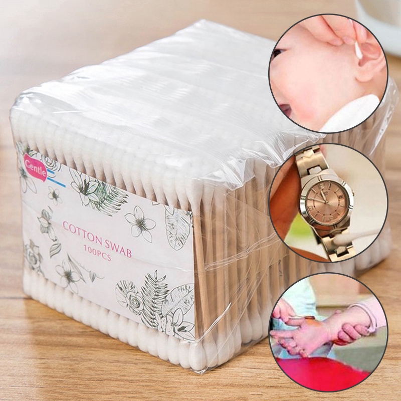 Hộp 100 Tăm Bông Cotton Cao Cấp