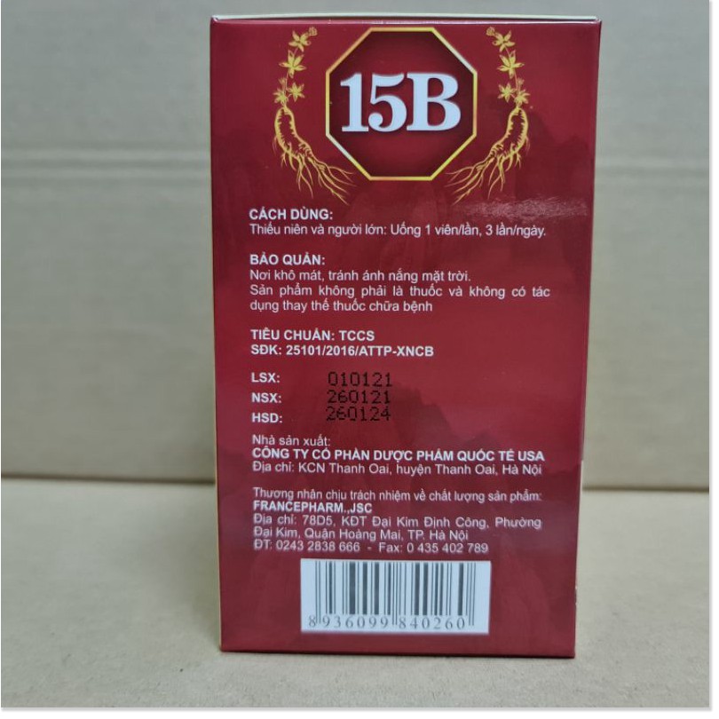 Viên uống bổ sung Vitamin 15B ginseng 100 viên