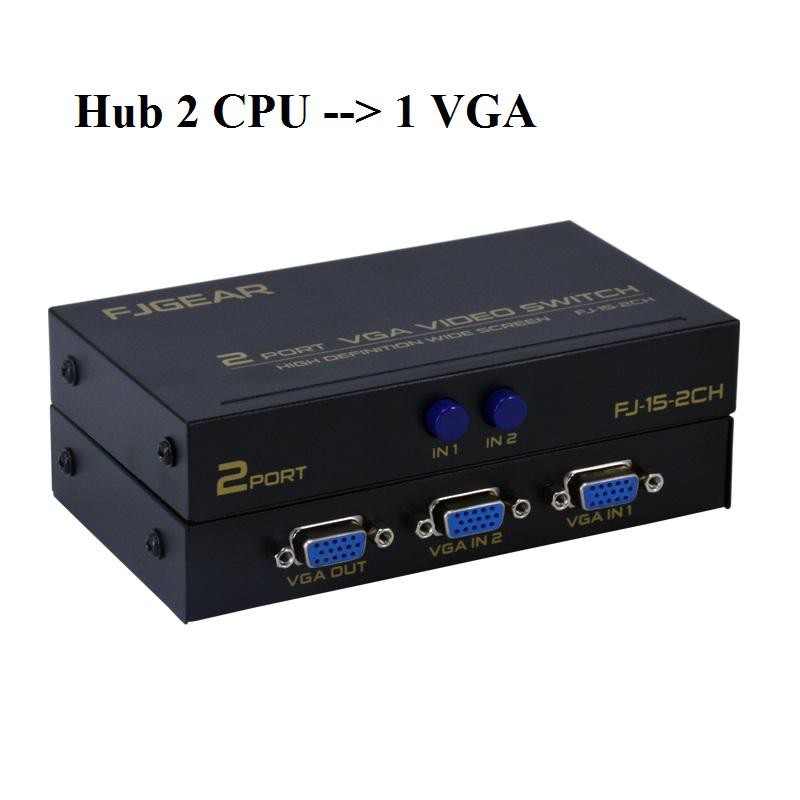 [Mã ELFLASH5 giảm 20K đơn 50K] 2 CPU Ra 1Vga( Màn Hình) (Bộ Chia VGA Video Switch)