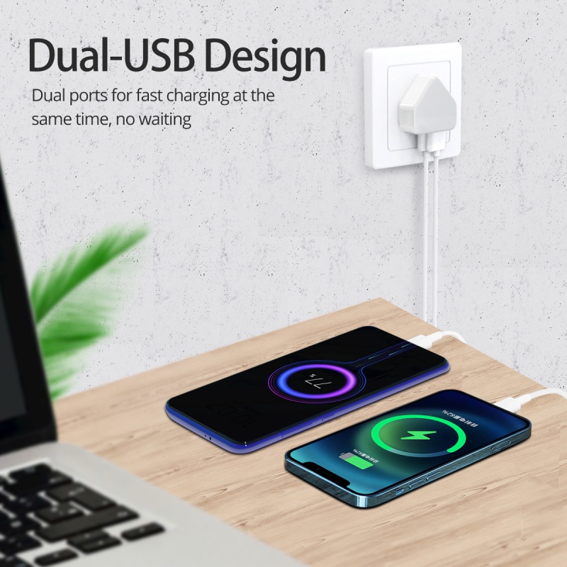 Cốc sạc HdoorLink tiêu chuẩn Anh Quốc PD20W+QC3.0 cổng USB kép 5V2A mang theo đi du lịch