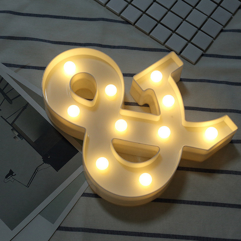 Đèn LED 26 chữ cái 3D trang trí nhà cửa sáng tạo