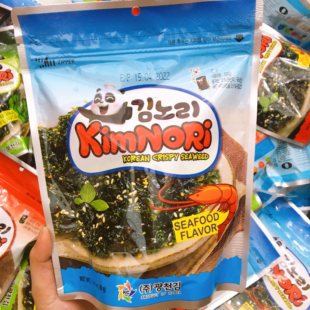 (3 vị) Rong biển ăn liền Kimnori gói 40gr Hàn Quốc