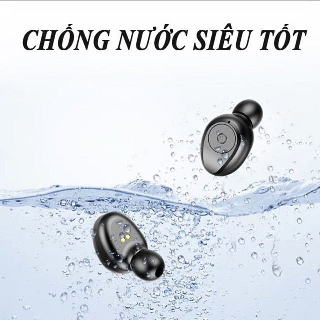 Tai nghe Bluetooth AMOI F9 TWS 5.0 bản QUỐC TẾ không dây cảm ứng chống nước IPX5, chống ồn tích hợp sạc dự phòng 2500mAh