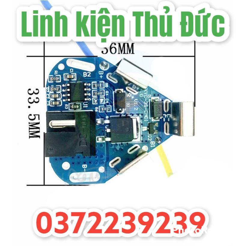 Lktd BN. Mạch Makita 3S 12V, mạch tam giác, jack sạc adaptor