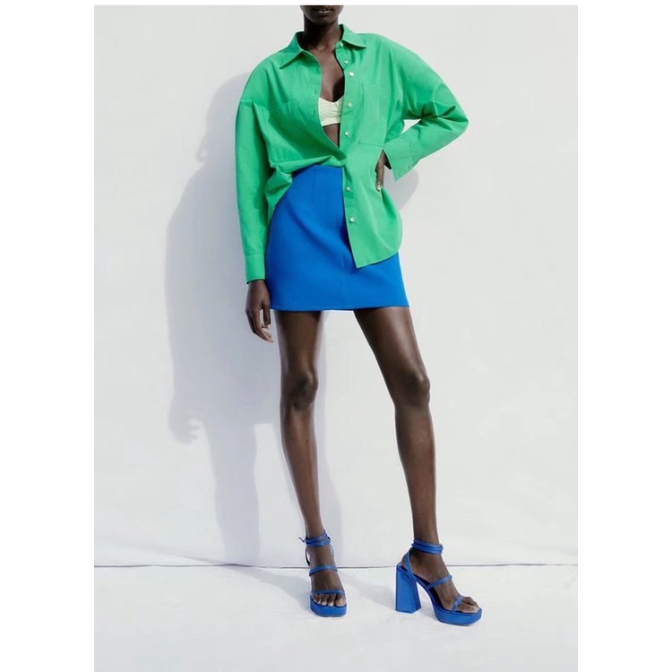 Zara Áo Sơ Mi Tay Dài Trang Trí Túi Xách Thời Trang Mùa Xuân Đơn Giản 2215320Áo Kiểu Thời Trang Thanh Lịch Cho Nữ
