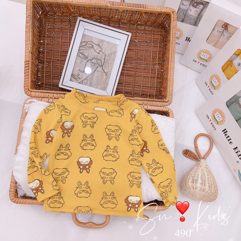 Áo Nỉ Loại Hộp,  Áo Nỉ Cotton Co Giãn, Chất Zip Hàn Mềm Mịn Cổ 3 Phân Cho Bé Trai, Bé Gái Hoạ Tiết Gấu, Thỏ - 4 màu