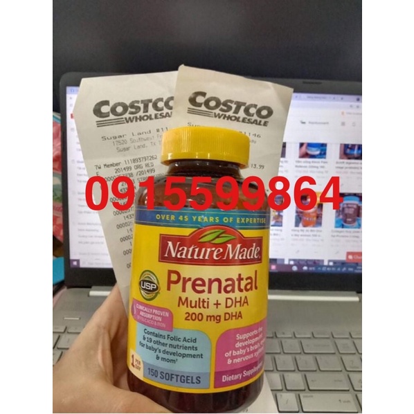 Viên uống vitamin tổng hợp cho phụ nữ mang thai Prenatal Multi +DHA 150 viên của Mỹ