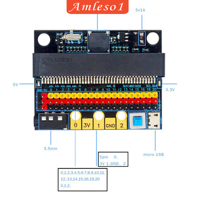 1 Bảng Mạch Mở Rộng Micro Bit Cho Lớp Học Jack 3.5mm