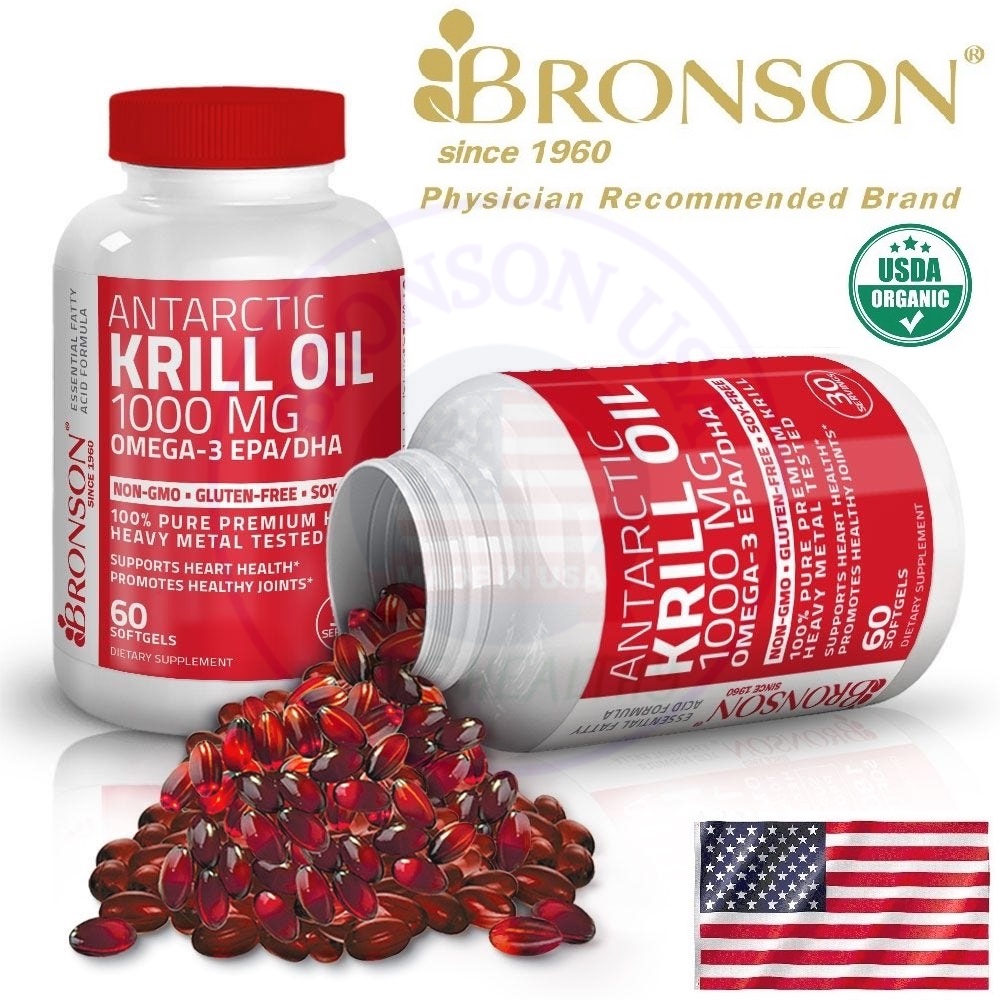 Organic Vitamin Krill Oil Omega 3 EPA DHA - 1000mg - 60 viên Mỹ - Bổ mắt, tim mạch