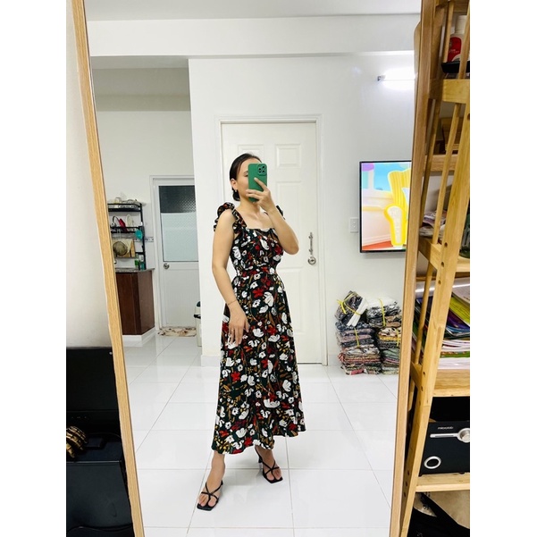 ĐẦM MAXI HOA TAY CÁNH TIÊN
