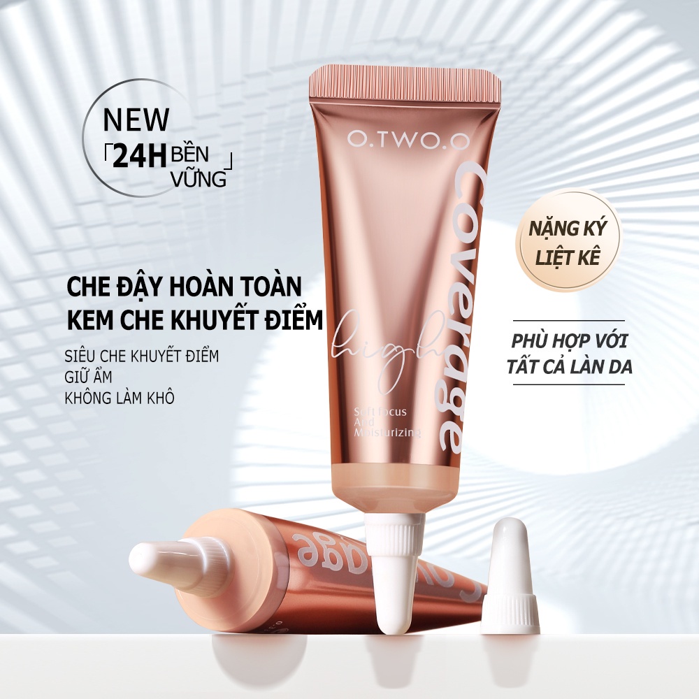 Che Khuyết Điểm O.TWO.O dạng tuýt Che Phủ Quầng Thâm, Mụn Lâu Trôi Chống Thấm Nước 10g SC033
