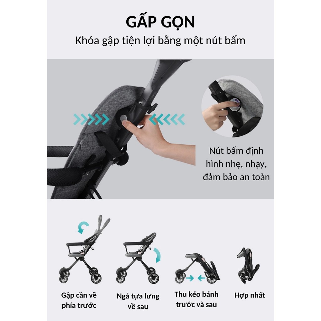 Xe đẩy gập gọn V2