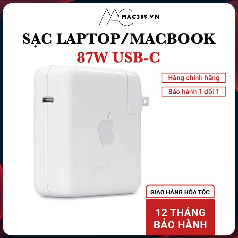 Củ Sạc Nhanh 87W Sử Dụng Cho Macbook Pro 15 inch Từ Đời 2016 Đến 2019 Bảo Hành 12 Tháng 1 Đổi 1