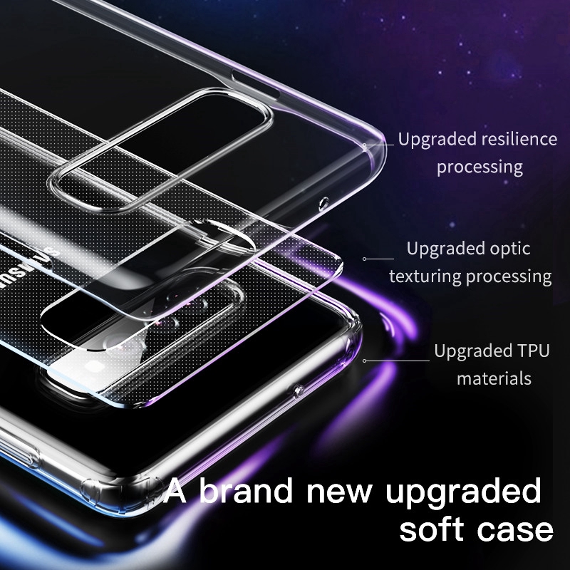 Samsung Galaxy Note 20 20Ultra 10 10Plus 8 9 S8 S9 S10 Plus Ultra Thin Clear TPU Soft Silicone Transparent Shockproof Case Cover