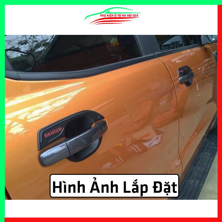Ốp tay hõm nhựa đen Ranger 2016-2021 sáng bóng chống trầy bảo vệ cửa xe ô tô