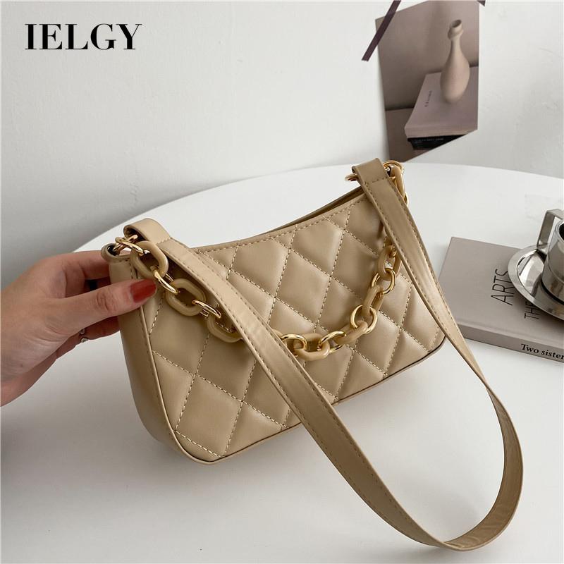 Túi đeo vai / kẹp nách trần trám màu sắc đơn giản phong cách phương Tây IELGY