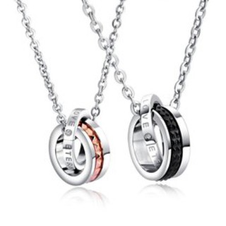 Bộ 2 dây chuyền cặp đôi titan ko đen cao cấp tt 2161 - tt 2161