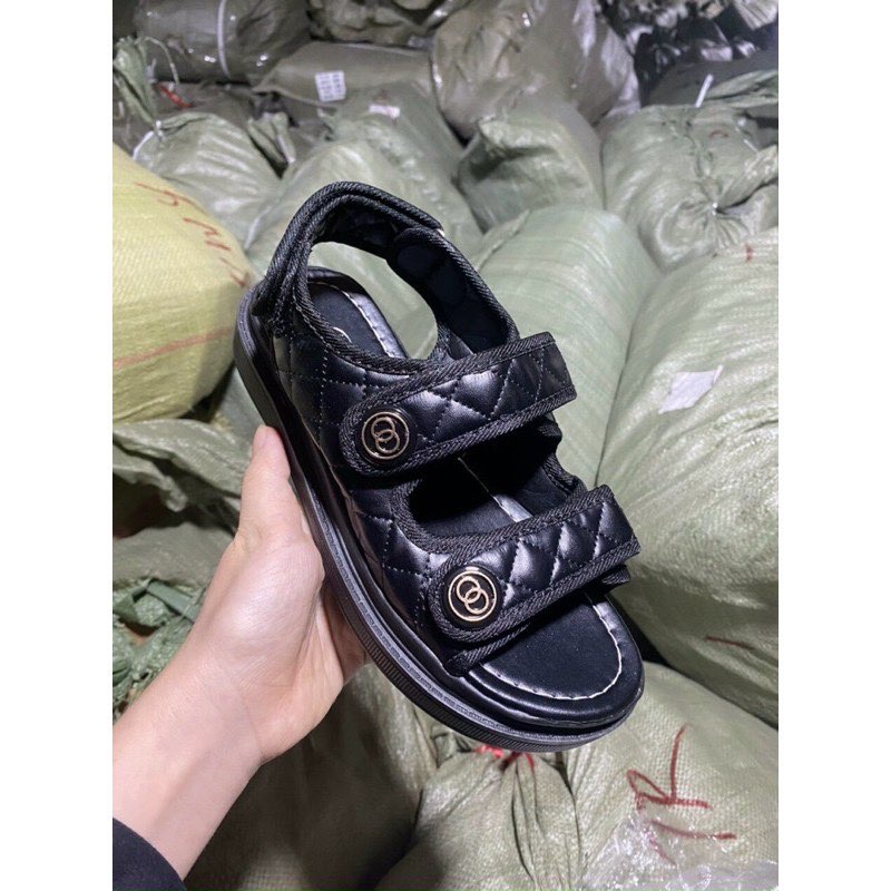 Dép quai hậu Chanel 2 quai dán