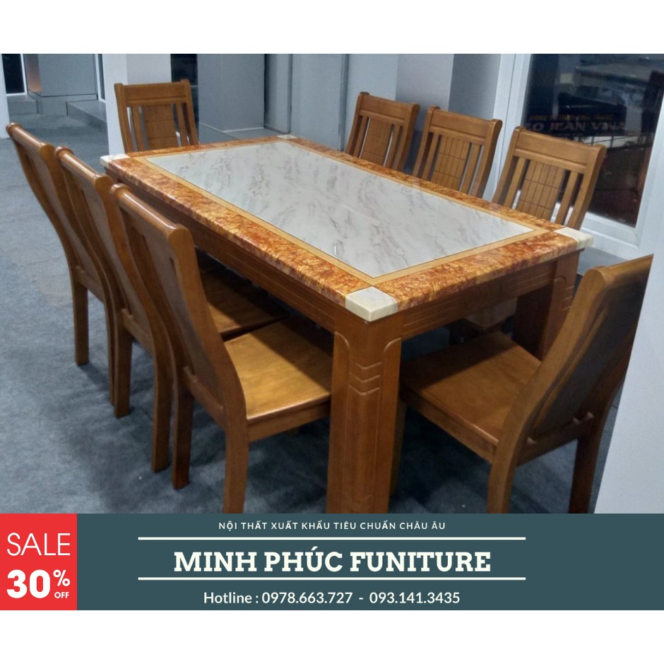 Bàn Ăn mặt đá xuất khẩu châu âu 1m6x6 ghế 03 | BigBuy360 - bigbuy360.vn