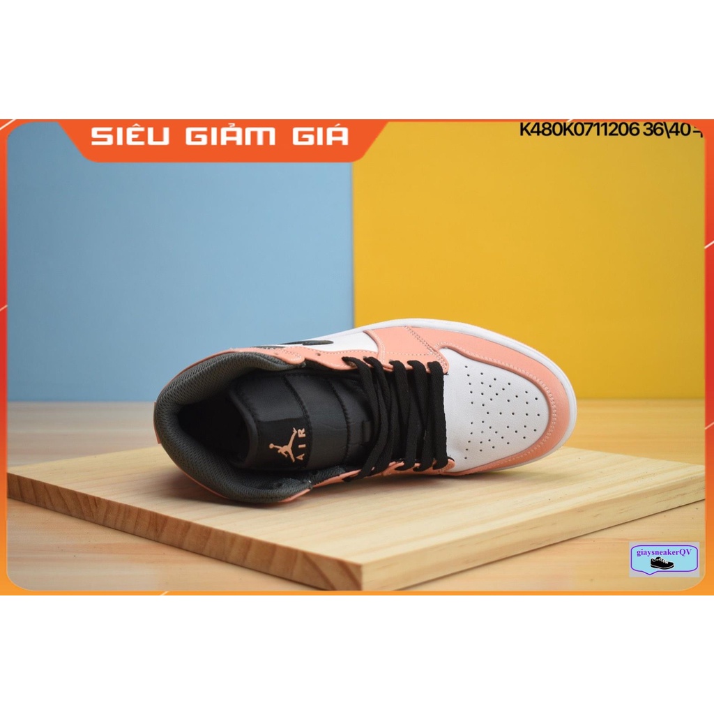 Giày thể thao Air Jordan 1 Mid Pink Quartz  hồng cổ lỡ siêu hot, giá yêu thương dành cho nữ