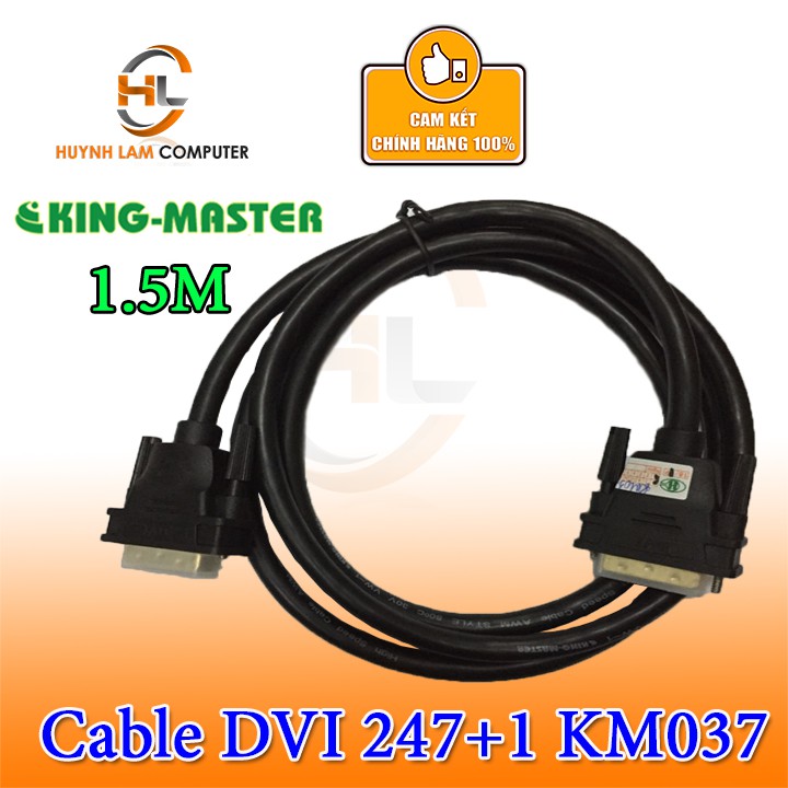 Cáp DVI (24+1) 1.5m KingMaster KM037 chống nhiễu tốt-Hãng phân phối