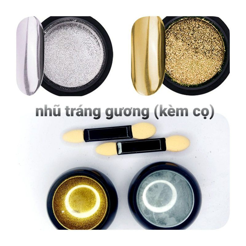 nhũ tráng gương vàng bạc(kèm cọ)