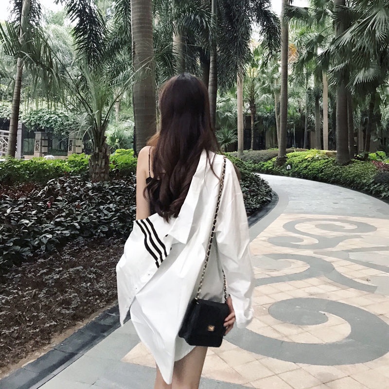 Áo Sơ Mi Trắng Dáng Rộng Phong Cách Hàn Quốc Cho Nữ