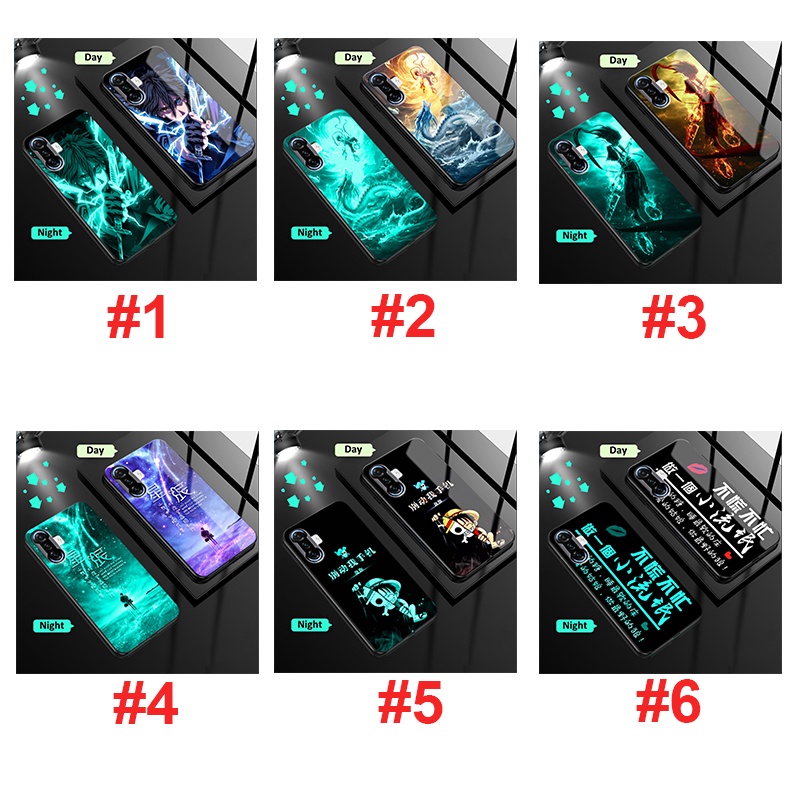 Ốp Poco F5 Pro Điện Thoại Kính Cường Lực Dạ Quang Cho Xiaomi Redmi K40 Gaming K50 Gaming Redmi K50 K50 Pro K60 K60 Pro Redmi K40 K40 Pro K40s Poco F3 F4 F5 Redmi 9A Anime Naruto Sasuke Zorro Cartoon Fashion Casing Glow in the Dark