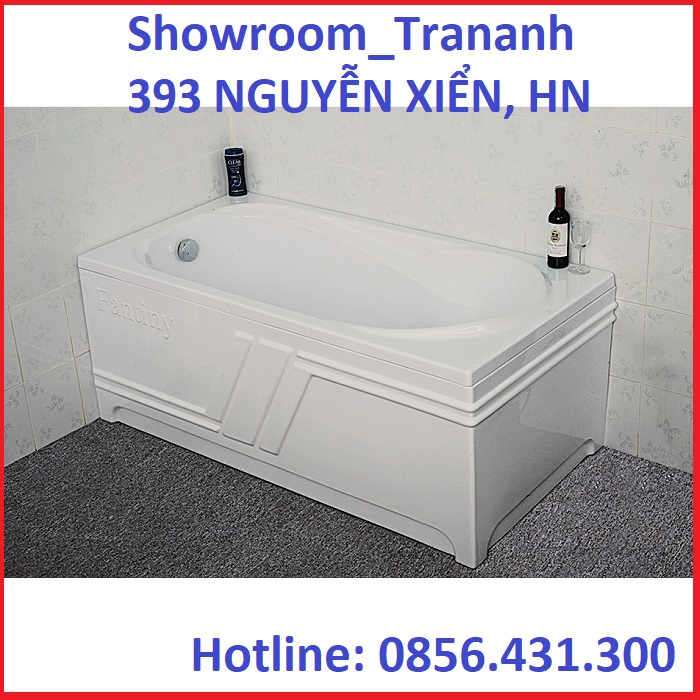 BỒN TẮM NHỰA FANTINY 1.5M MBL150S/ MBR150S, BỒN TĂM NẰM CHÂN INOX, CÓ YẾM.