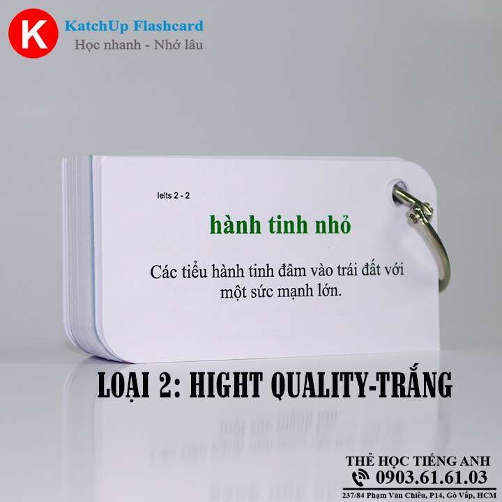 Flashcard Tiếng Anh TOEFL A  – 3 loại giấy