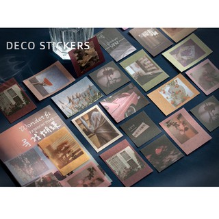 Set 100 miếng giấy dán trang trí sổ tay phong cách Retro