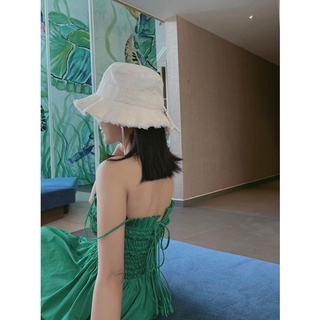 Đầm maxi 2 dây nhún chỉ nơ lưng