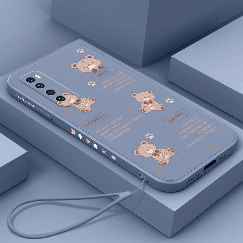 Ốp Điện Thoại Viền Thẳng Họa Tiết Gấu Cho Huawei NOVA 3 NOVA 3i Huawei NOVA 4 Huawei NOVA 5 Huawei NOVA 5i Huawei NOVA 5ipro Huawei NOVA 5t