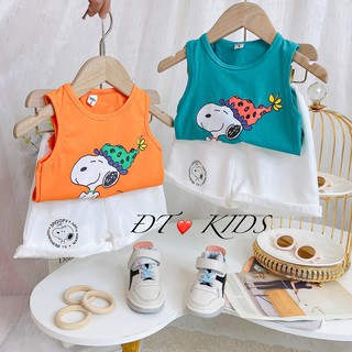 Bộ Ba Lỗ Chú Chó Đội Mũ Xanh Chất Cotton Cực Đẹp Cho Bé Unchi Store (V441)